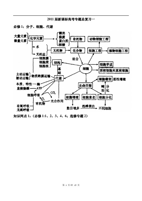 人教版教学教案2011届新课标高考专题总复习一