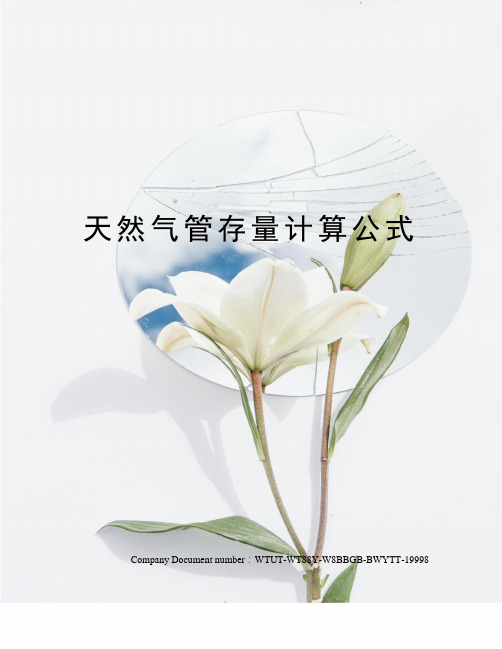 天然气管存量计算公式