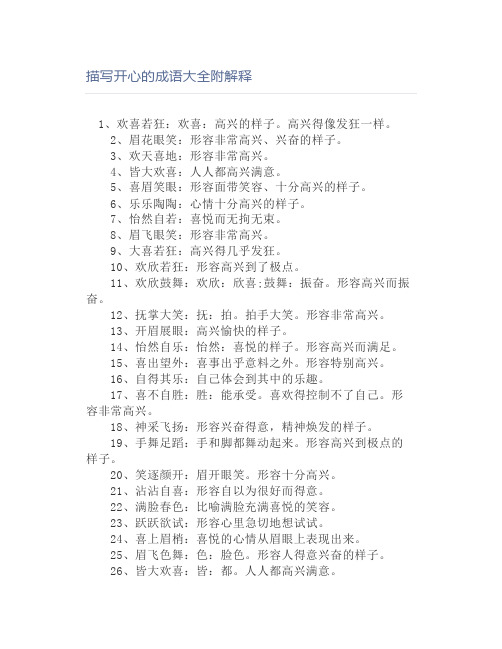 描写开心的成语大全附解释
