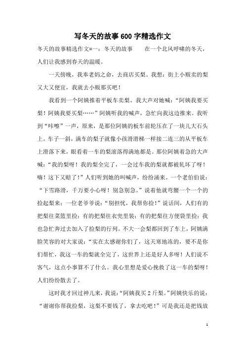 写冬天的故事600字精选作文