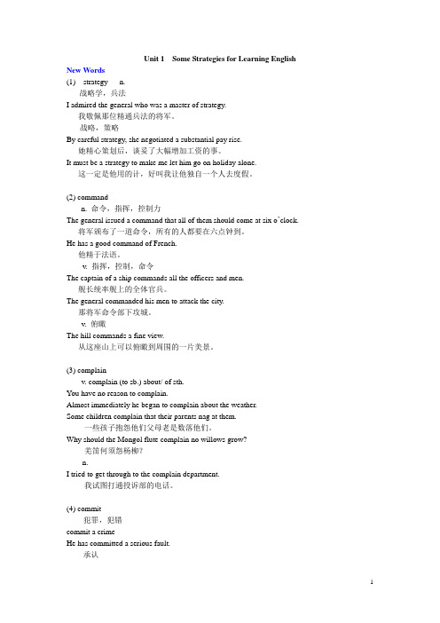 Unit 1 some strategies for learning English