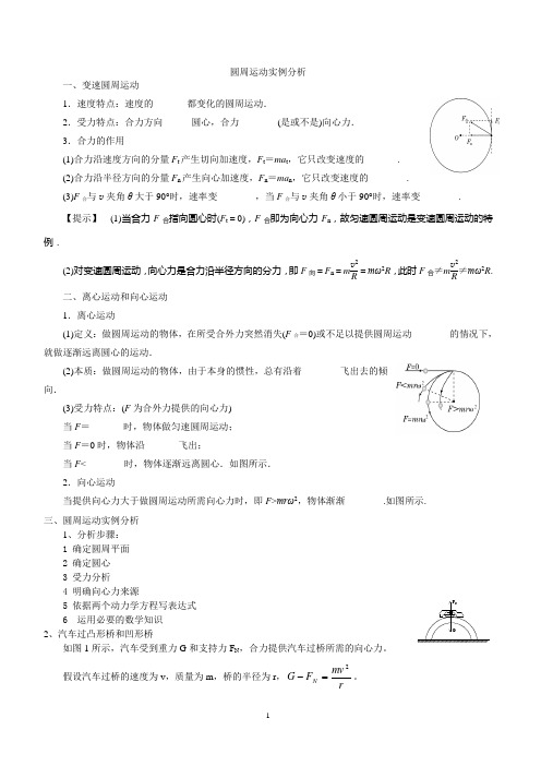 圆周运动的实例分析