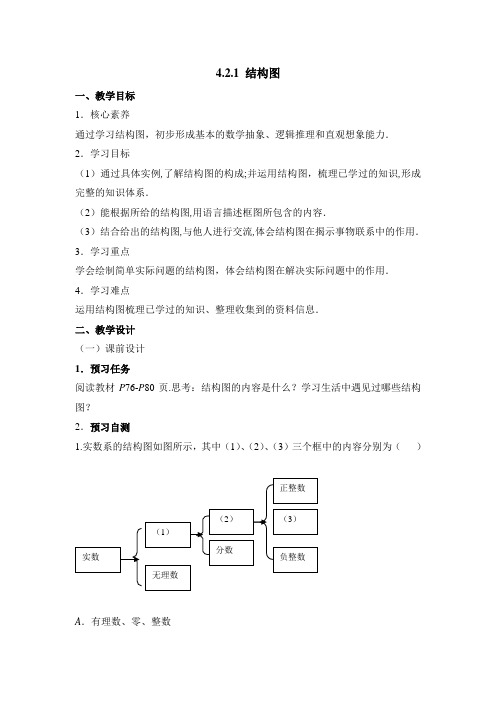 人教课标版高中数学选修1-2：《结构图》教案-新版