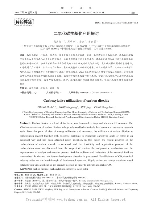 二氧化碳羧基化利用探讨