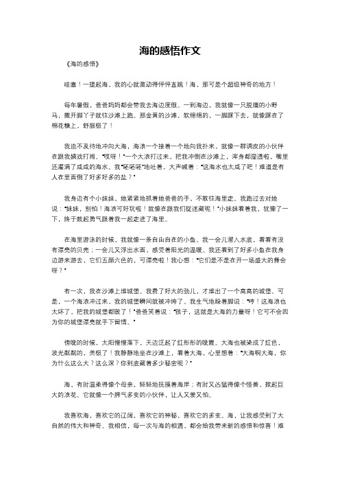 海的感悟作文