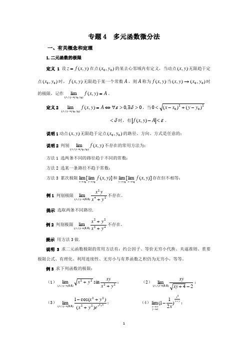 CMC数学竞赛 专题4 多元函数微分法
