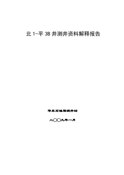 北1-平3B井测井资料解释报告