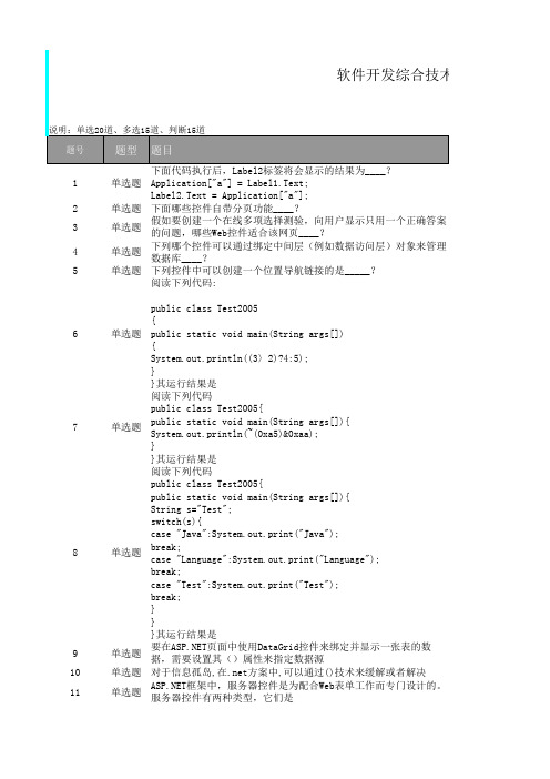 CIW软件开发综合技术_样题
