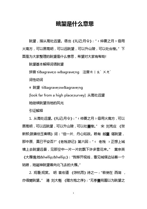 眺望是什么意思