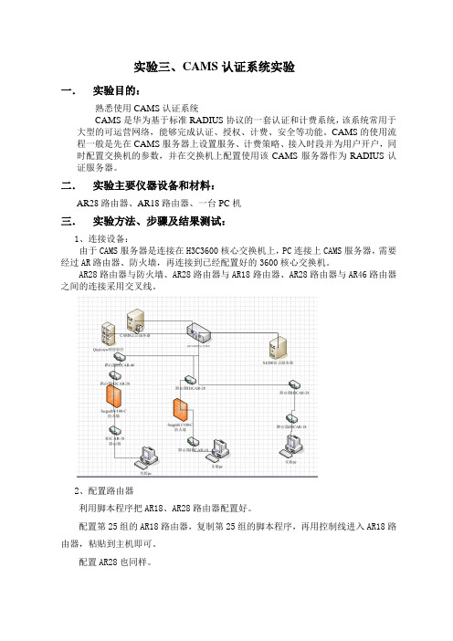 CAMS认证系统实验