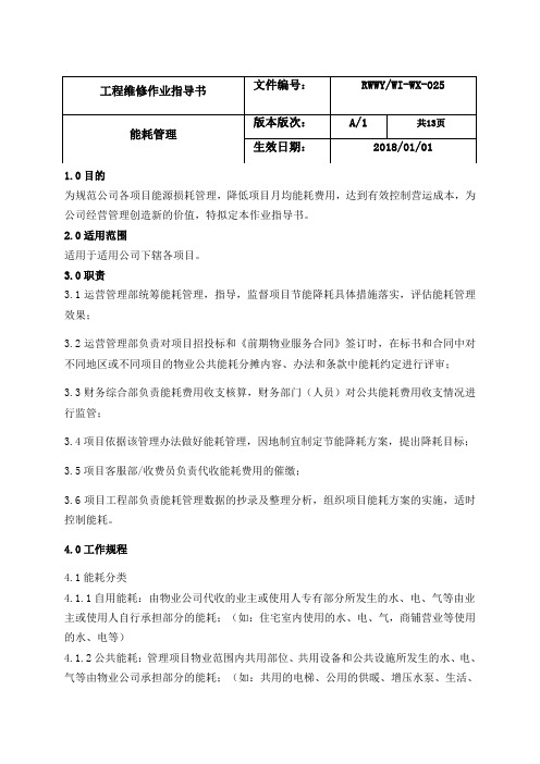 物业能耗管理制度