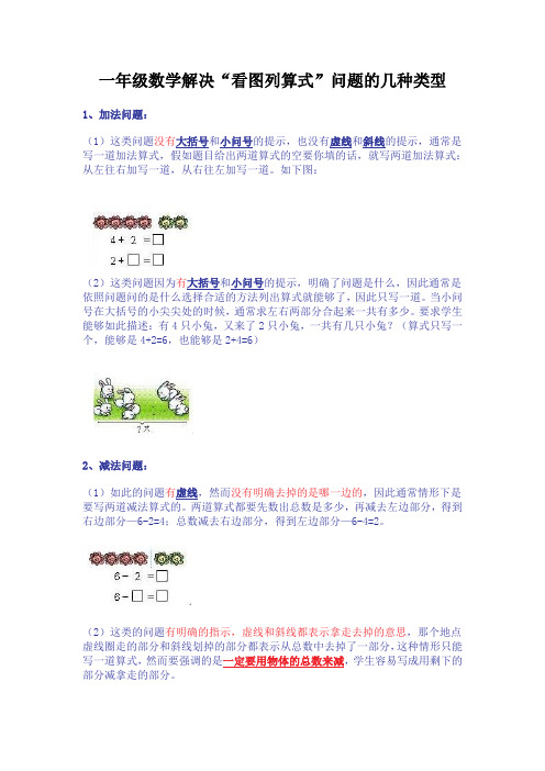 一年级数学解决“看图列算式”问题的几种类型