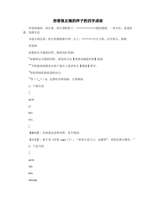 形容很正规的样子的四字成语