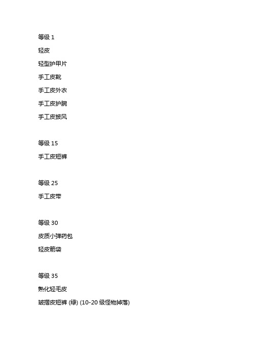 怀旧60级制皮图纸出处报告.doc