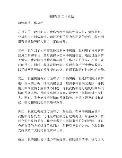网络舆情 工作总结