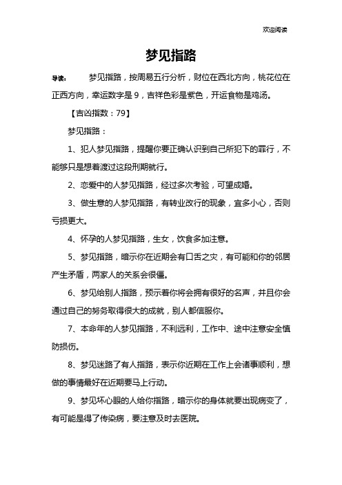梦见指路