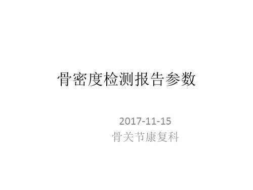 骨密度检测报告参数