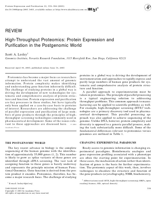 Protein Expression and purification