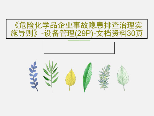 《危险化学品企业事故隐患排查治理实施导则》-设备管理(29P)-文档资料30页PPT32页