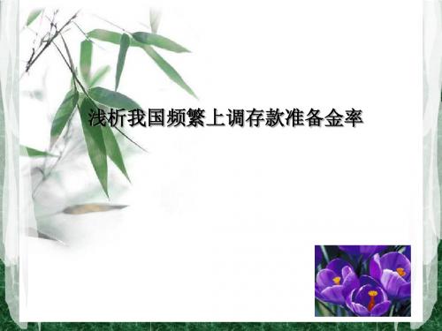 浅析我国存款准备金率