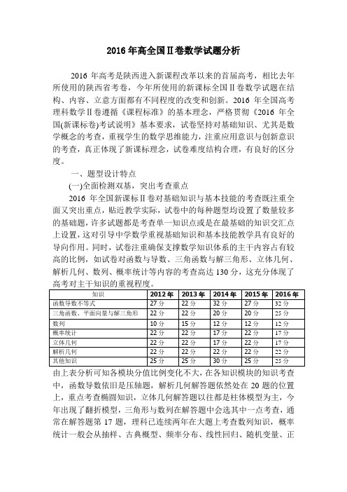 2016年数学试题分析2017备考建议