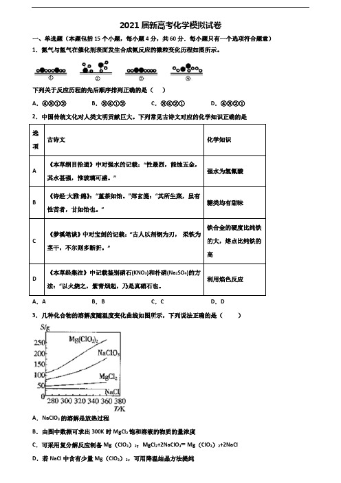 [合集5份试卷]2021湖南省湘潭市新高考化学教学质量检测试题