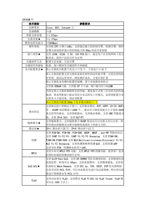 H3C 9508E-V 参数指标