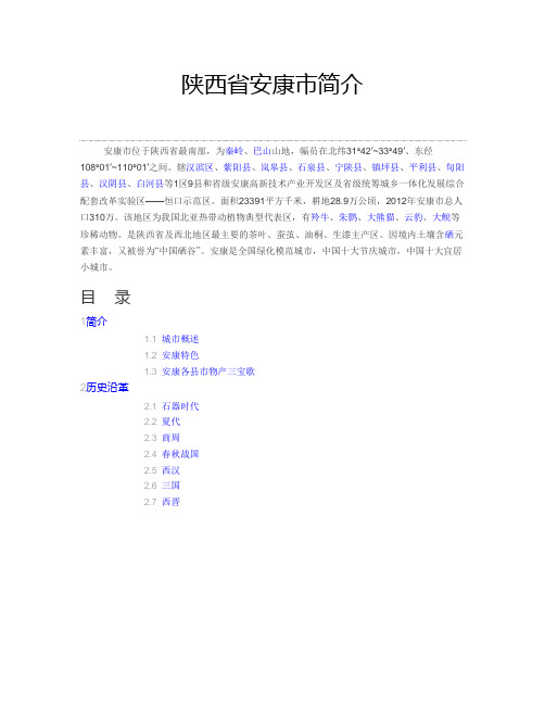 陕西省安康市简介
