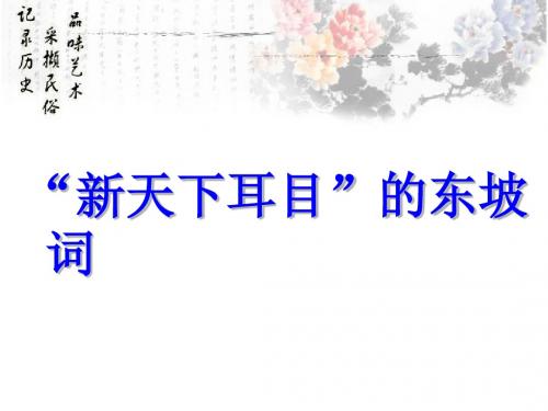 “新天下耳目”的东坡词ppt3 苏教版