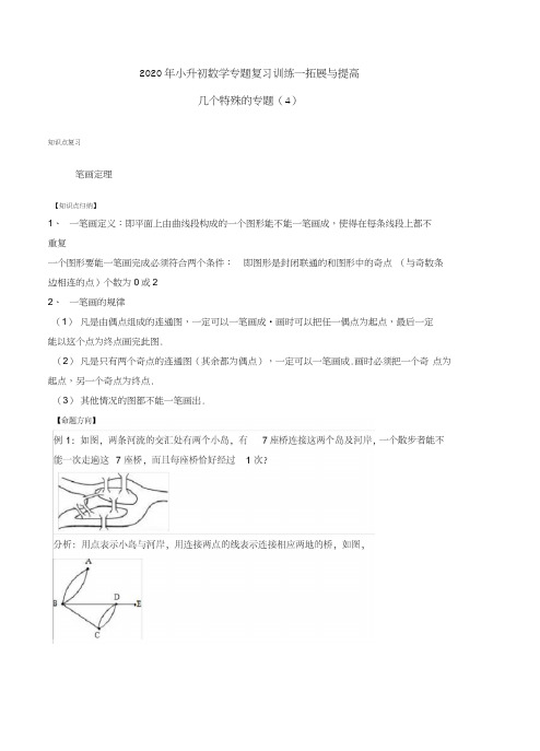 2020年小升初数学专题复习训练—拓展与提高：几个特殊的专题(4)(知识点总结同步测试)通用版