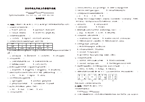 2018年秋九年级上册化学期中试题[精品]