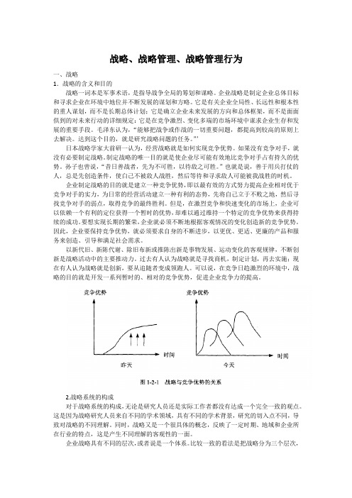 战略、战略管理、战略管理行为