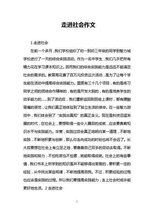 走进社会作文