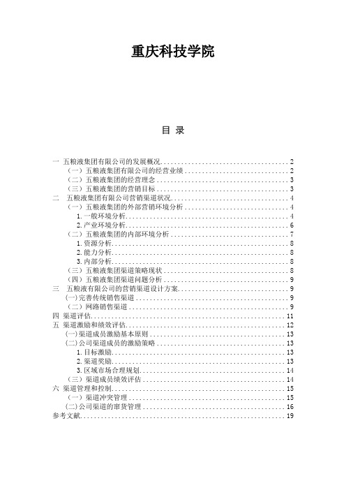 五粮液集团有限公司销售渠道设计