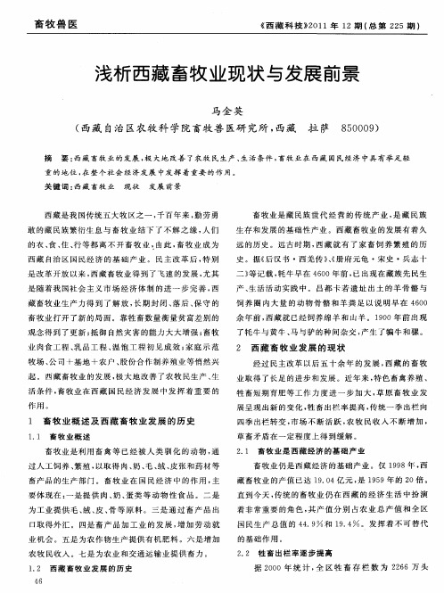浅析西藏畜牧业现状与发展前景