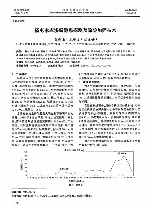 杨屯水库渗漏隐患探测及除险加固技术