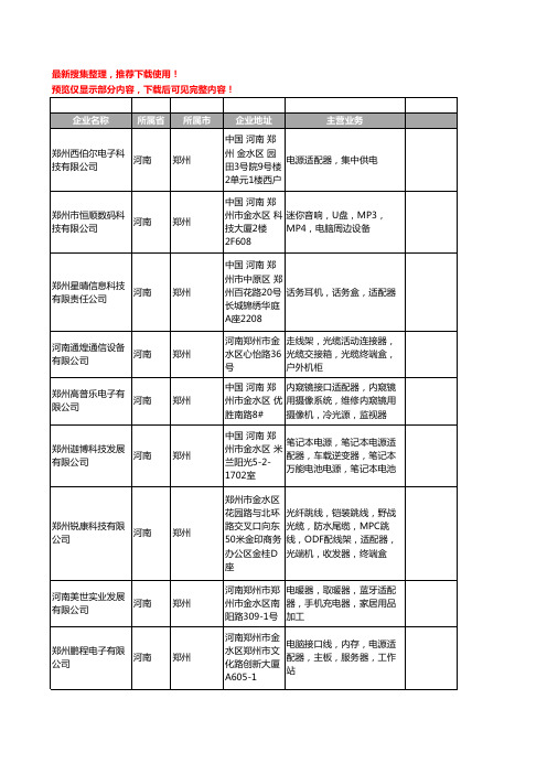 新版河南省适配器工商企业公司商家名录名单联系方式大全22家