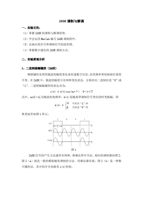 ASK调制与解调实验