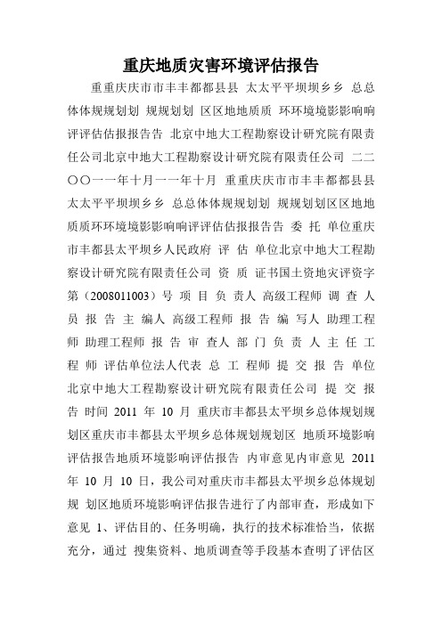 重庆地质灾害环境评估报告.doc