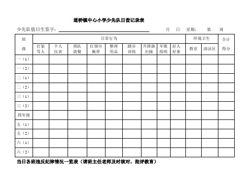 少先队日查表
