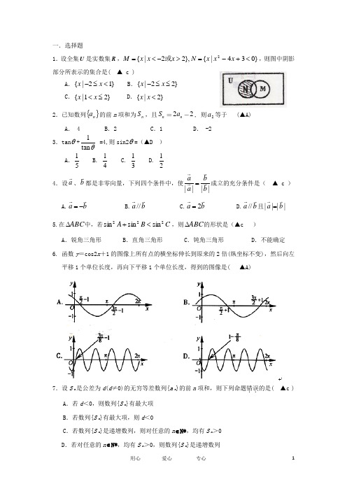 浙江省杭州市西湖高级中学高三数学10月月考试题 理 新人教A版