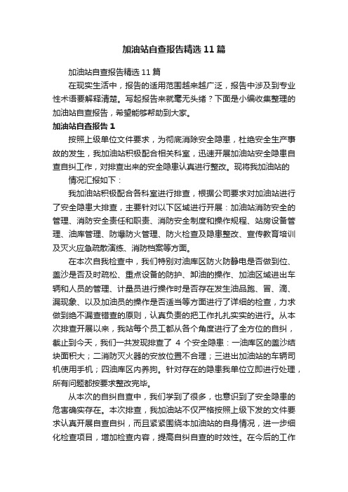加油站自查报告精选11篇