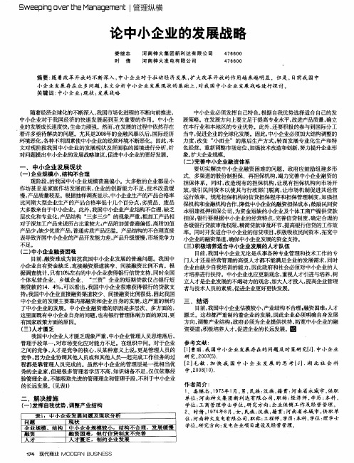 论中小企业的发展战略