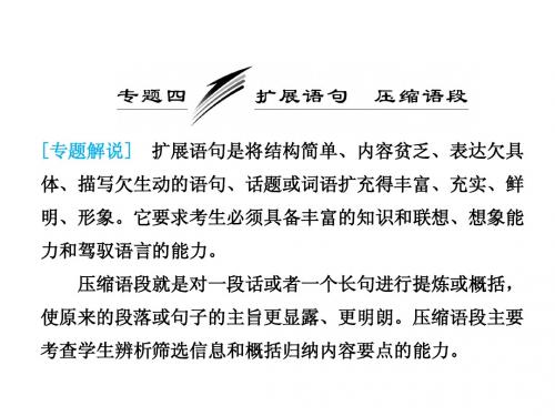 2012高考语文二轮复习——扩展语句