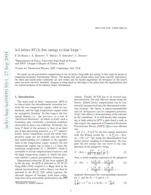 3-d lattice SU(3) free energy to four loops