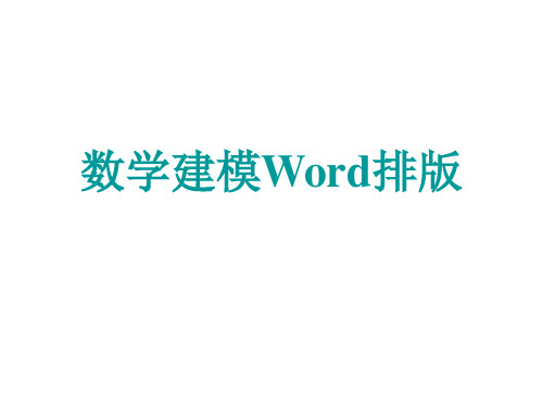 数学建模word排版