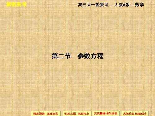 高考数学(理)一轮总复习名师公开课省级获奖课件：选修4-4-2参数方程(人教A版)