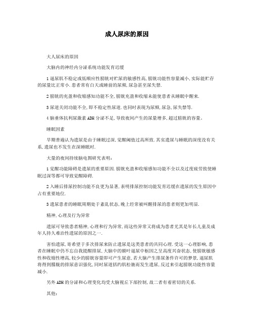 成人尿床的原因