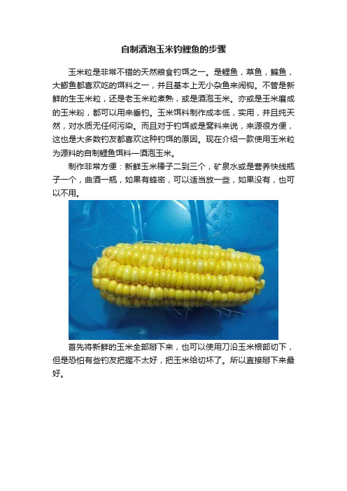 自制酒泡玉米钓鲤鱼的步骤
