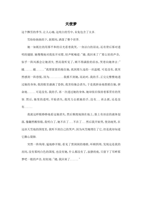 天使梦_初中初一作文500字